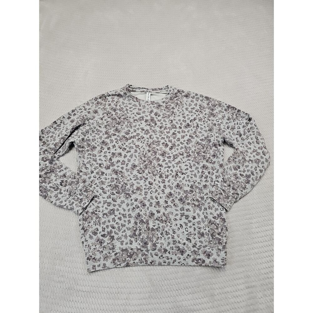 Athleta Sweatshirt Womens XS Studio to Street Splatter Sweatshirt Gray Light